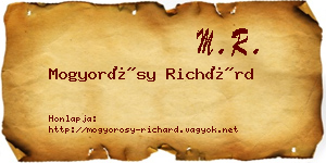 Mogyorósy Richárd névjegykártya